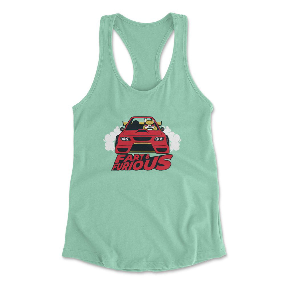 Fart And Furious Womens Racerback Tank in Mint color