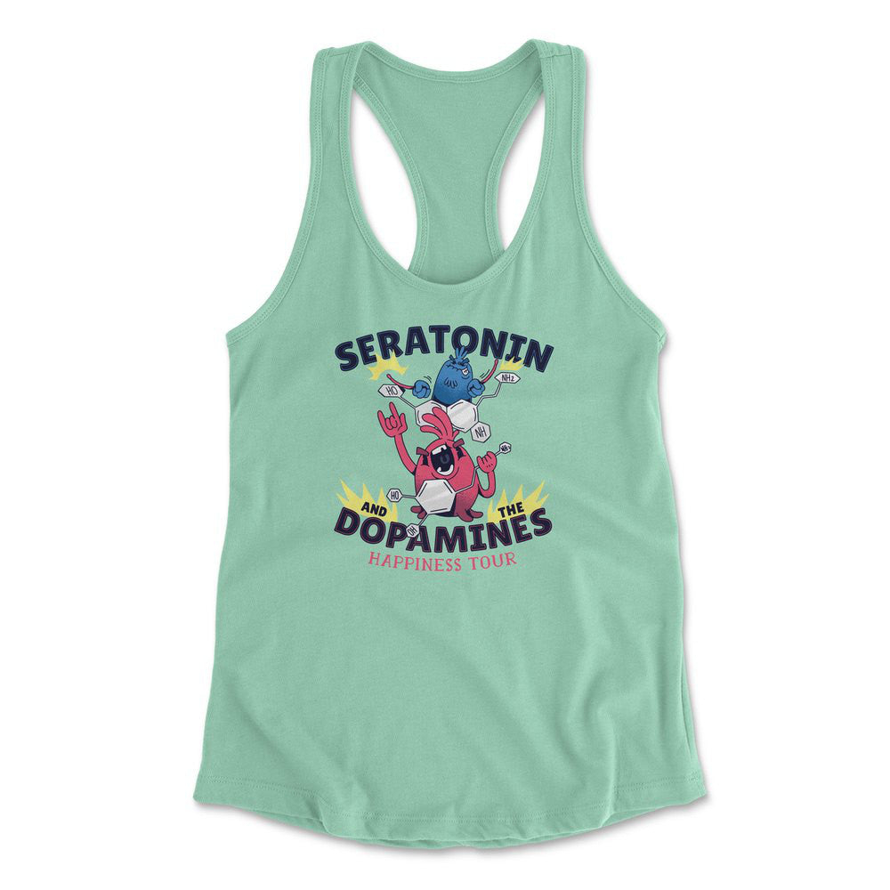 Molecules Rock Womens Racerback Tank in Mint color