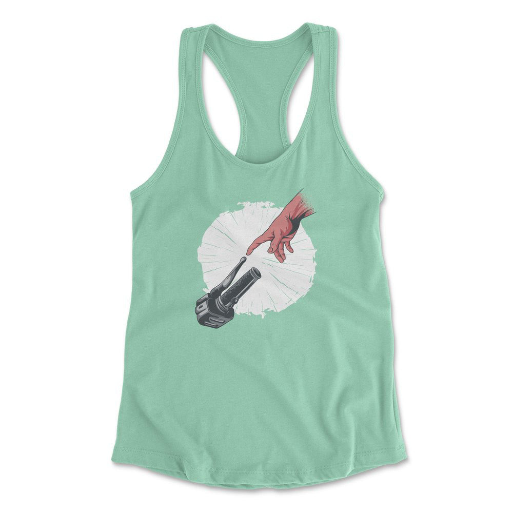 Creation Of Adam - Motorcycle Womens Racerback Tank in Mint color