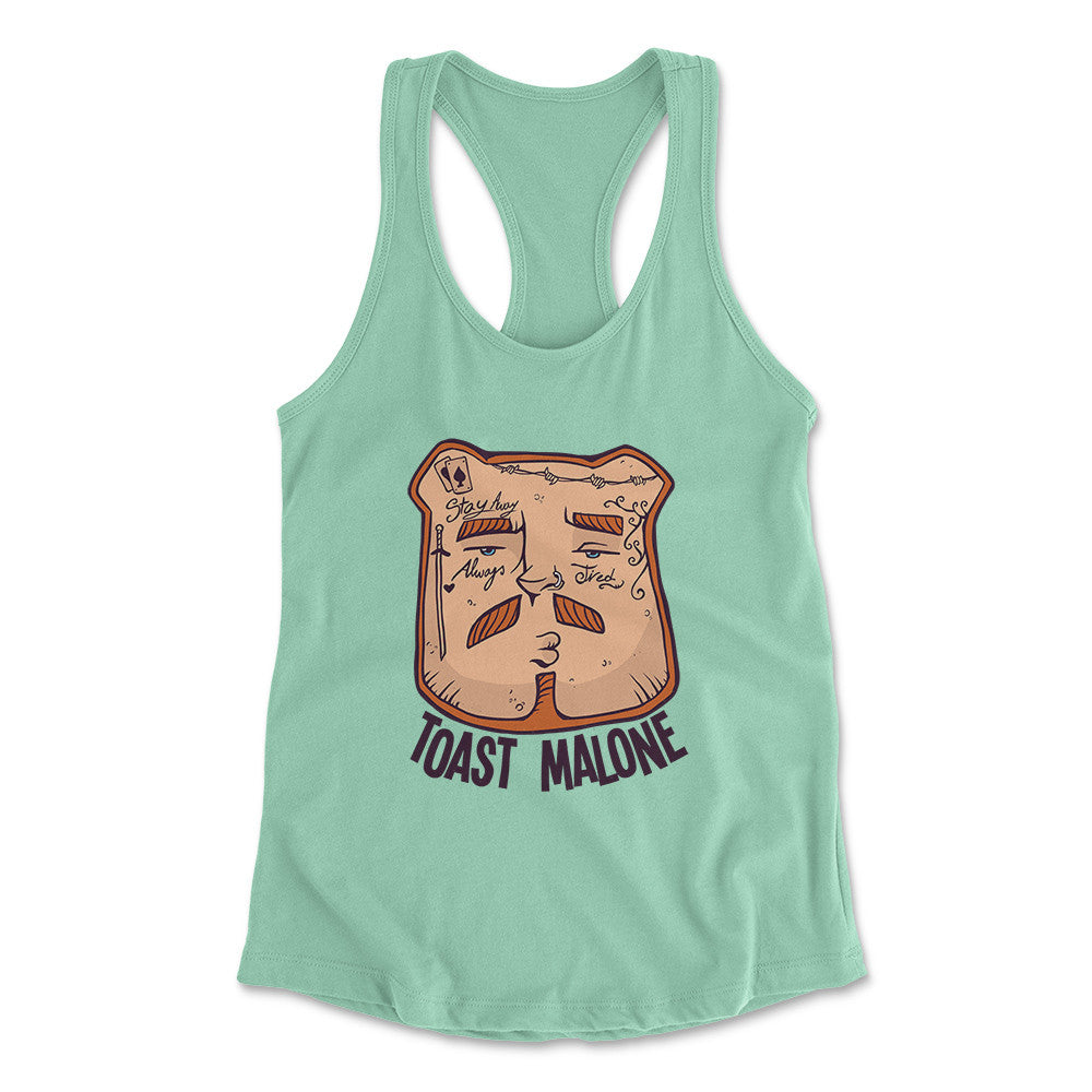 Toast Malone Womens Racerback Tank in Mint color