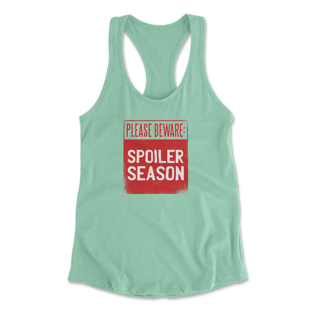 Spoiler Alert Womens Racerback Tank in Mint color