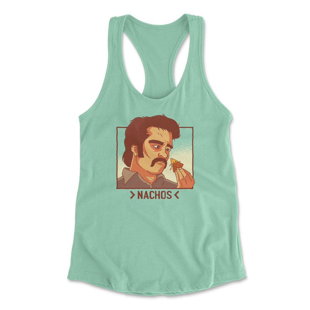 Nachos Drug Lord Womens Racerback Tank in Mint color