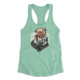 Lifeline Pug Apex Gamer Womens Racerback Tank in Mint color