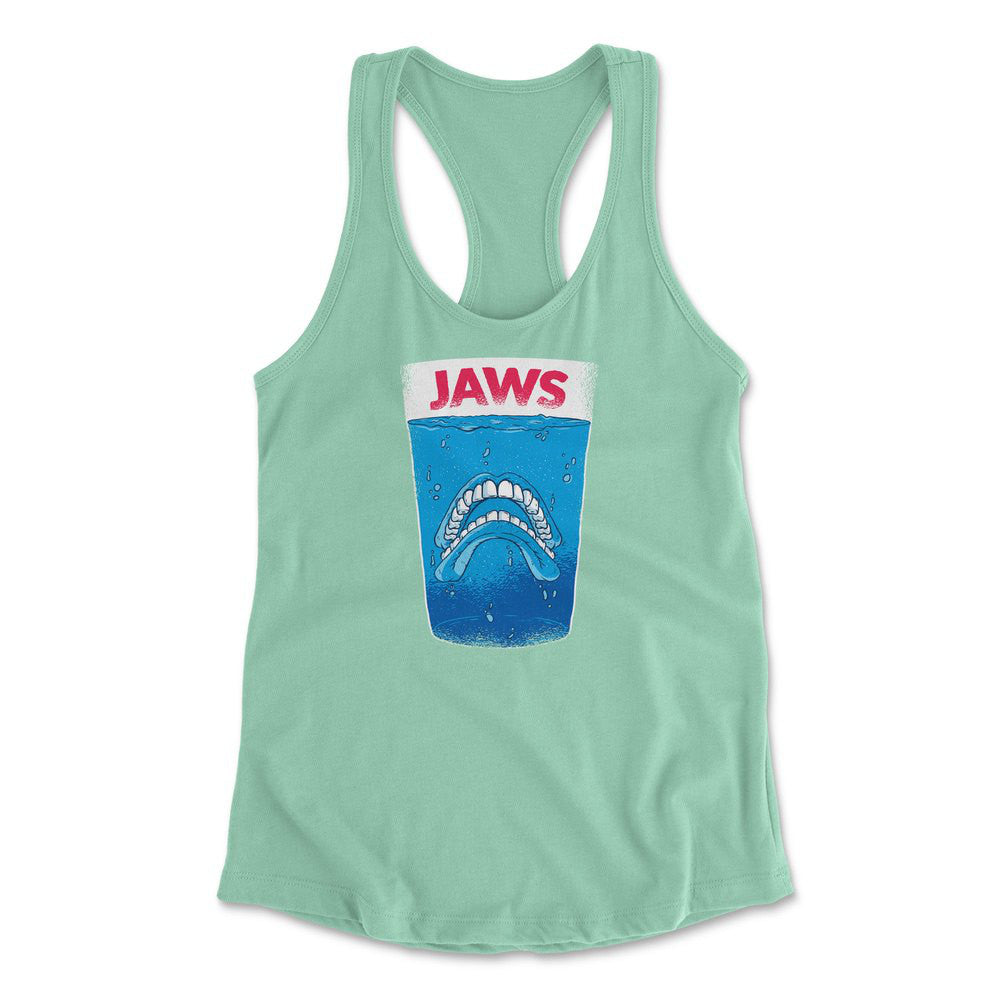 Jaws Teeth Womens Racerback Tank in Mint color
