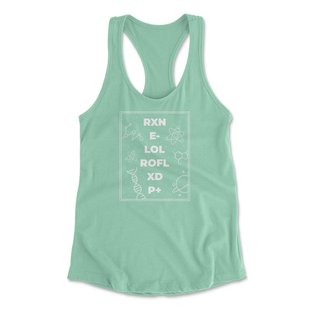 Scientific Verbal Expression Womens Racerback Tank in Mint color