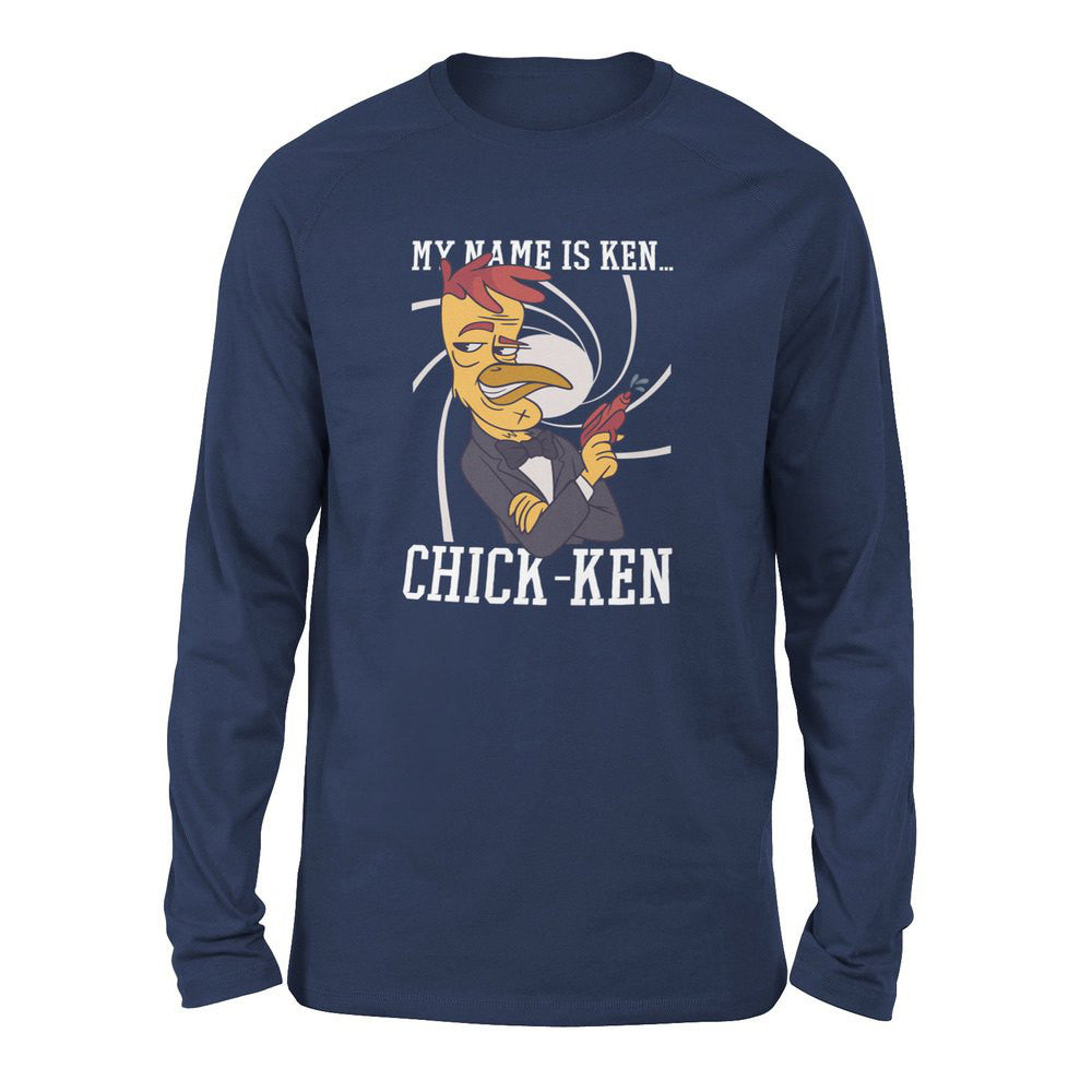 Chicken Spy Men/Unisex Drop Shoulder Sweatshirt in Navy color