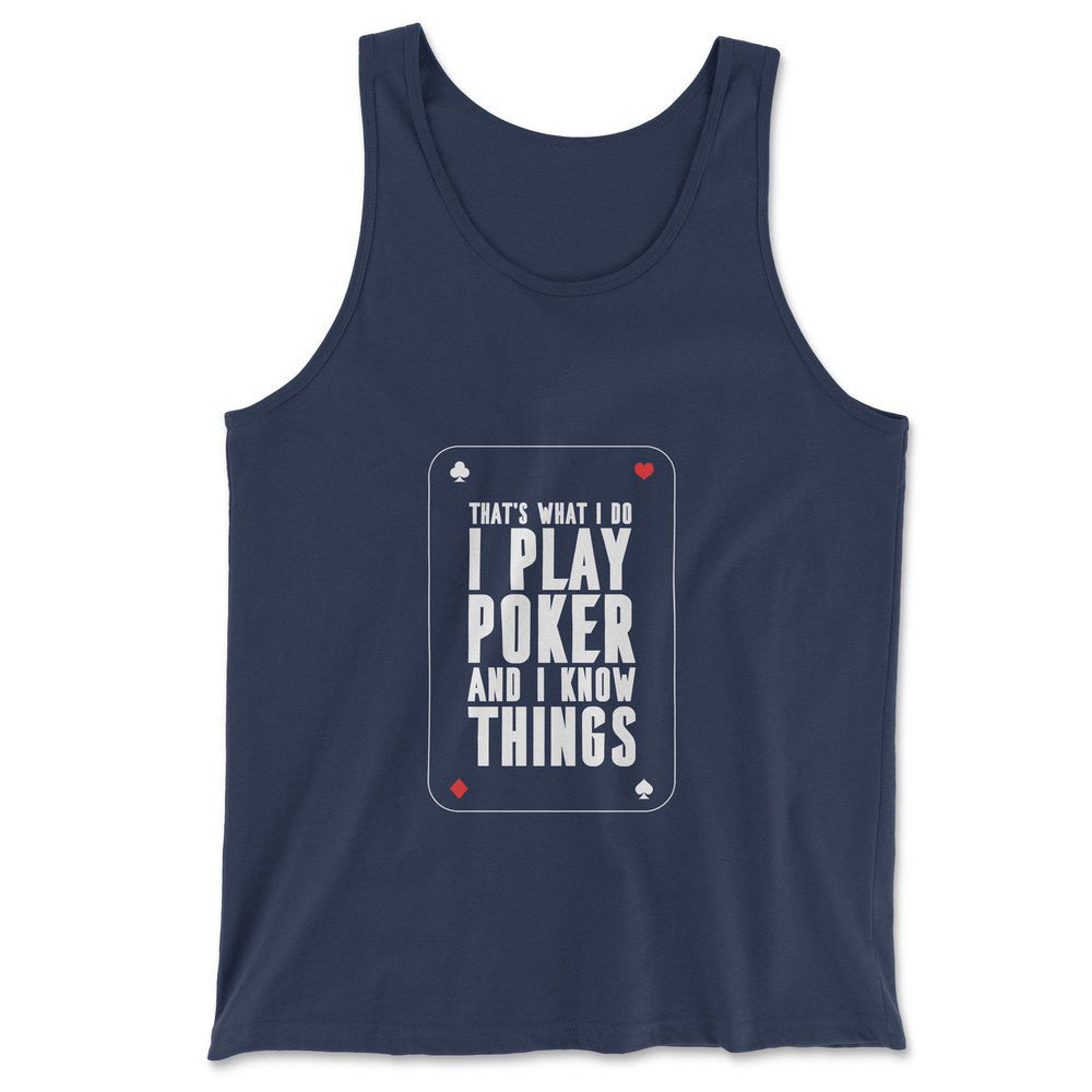 Play Poker Men/Unisex Tank in Navy color