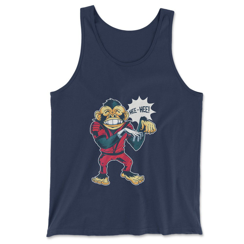 Dancing Monkey Jackson Men/Unisex Tank in Navy color
