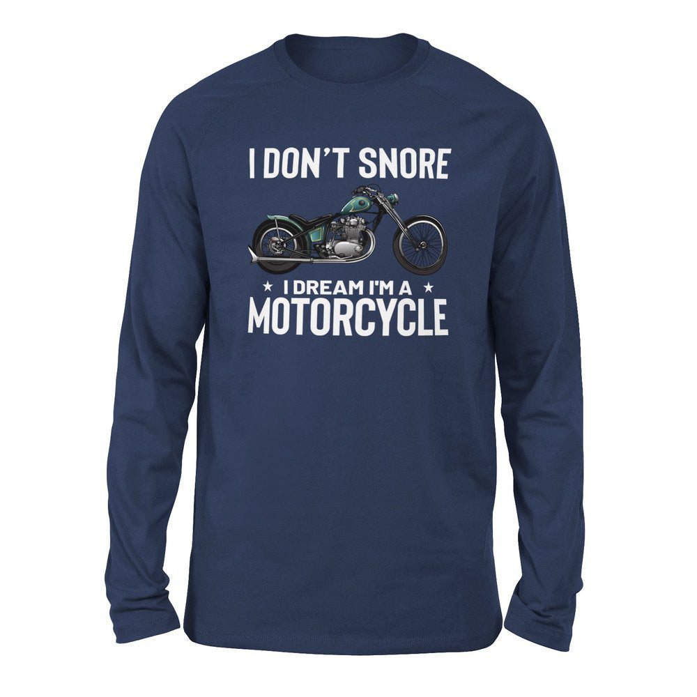 I Don't Snore, I Dream I'm A Motorcycle Men/Unisex Drop Shoulder Sweatshirt in Navy color