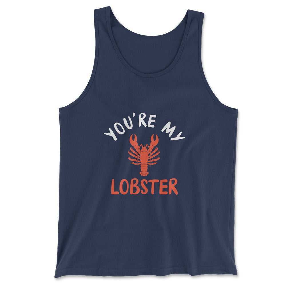You're My Lobster Men/Unisex Tank in Navy color