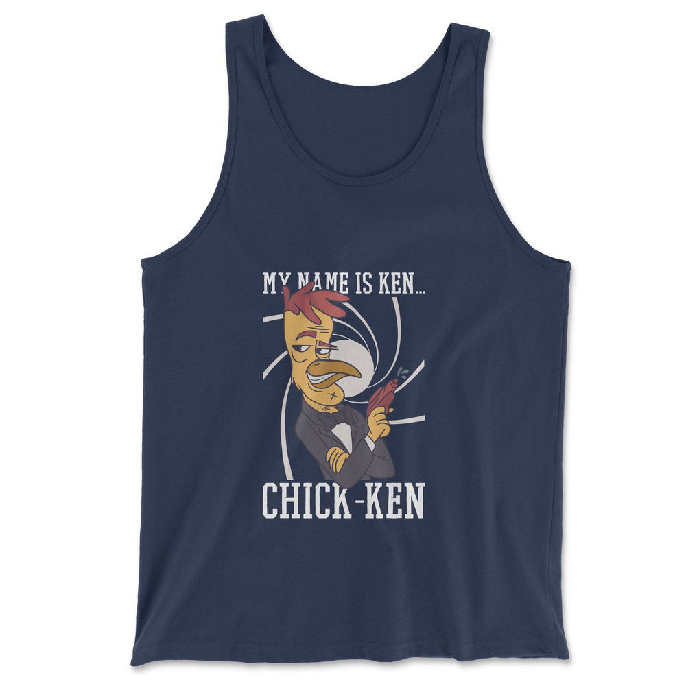 Chicken Spy Men/Unisex Tank in Navy color