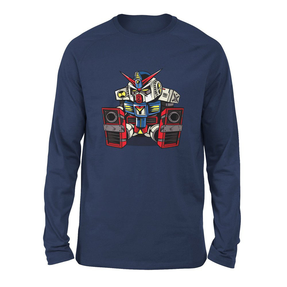 Sleepy Robot Men/Unisex Drop Shoulder Sweatshirt in Navy color