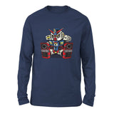 Sleepy Robot Men/Unisex Drop Shoulder Sweatshirt in Navy color