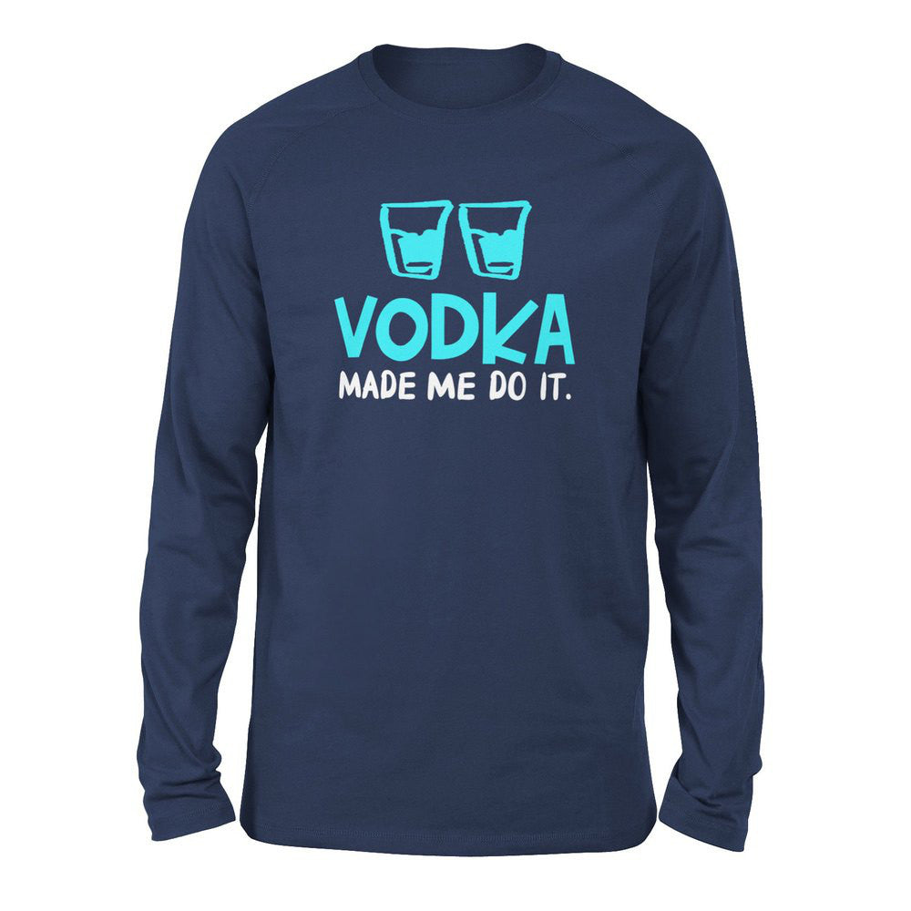 Vodka Made Me Do It Men/Unisex Drop Shoulder Sweatshirt in Navy color