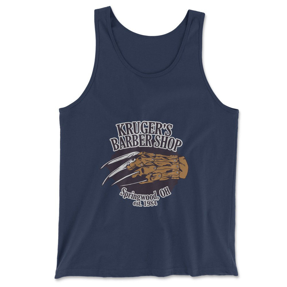 Krugers Barbershop Men/Unisex Tank in Navy color