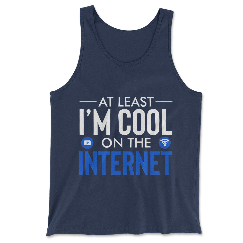Atleast I'm Cool On The Internet Men/Unisex Tank in Navy color