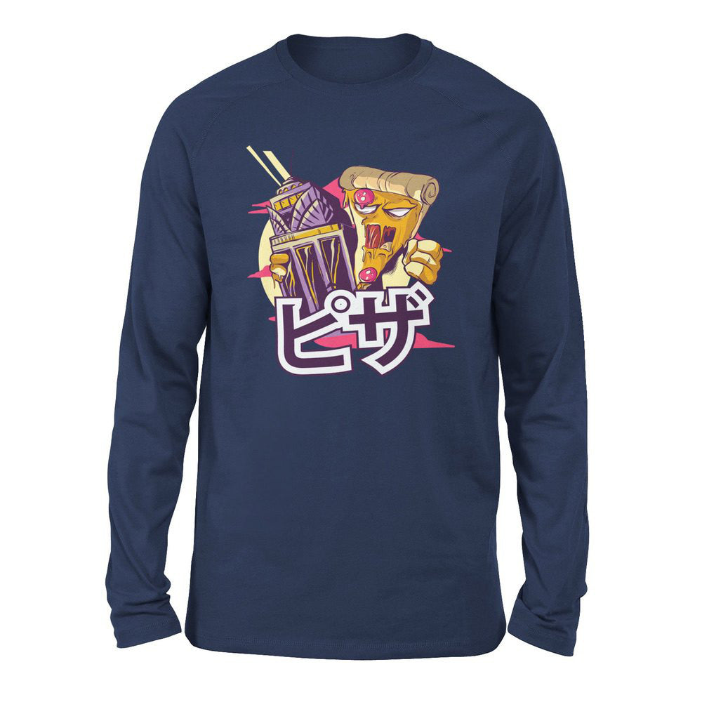 Pizza Kong Men/Unisex Drop Shoulder Sweatshirt in Navy color