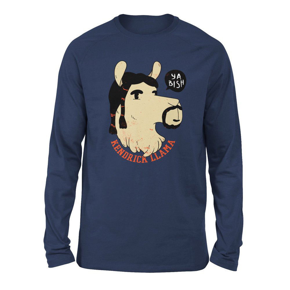 Kendrick Llama Men/Unisex Drop Shoulder Sweatshirt in Navy color