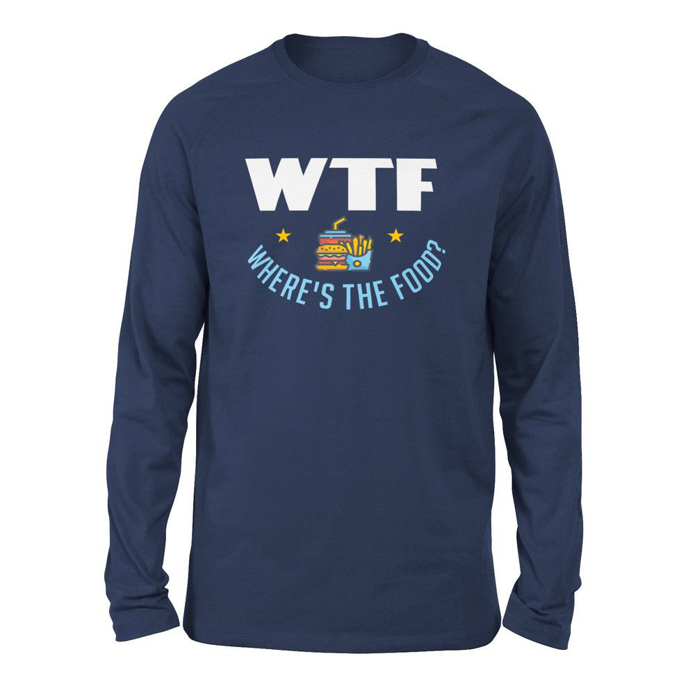 WTF - Where's The Food Men/Unisex Drop Shoulder Sweatshirt in Navy color