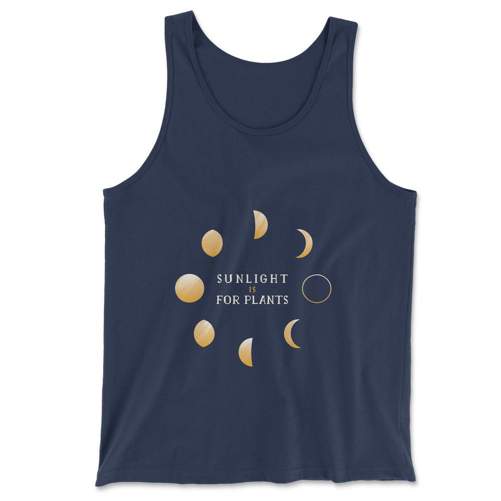 Night Moon Phases Men/Unisex Tank in Navy color