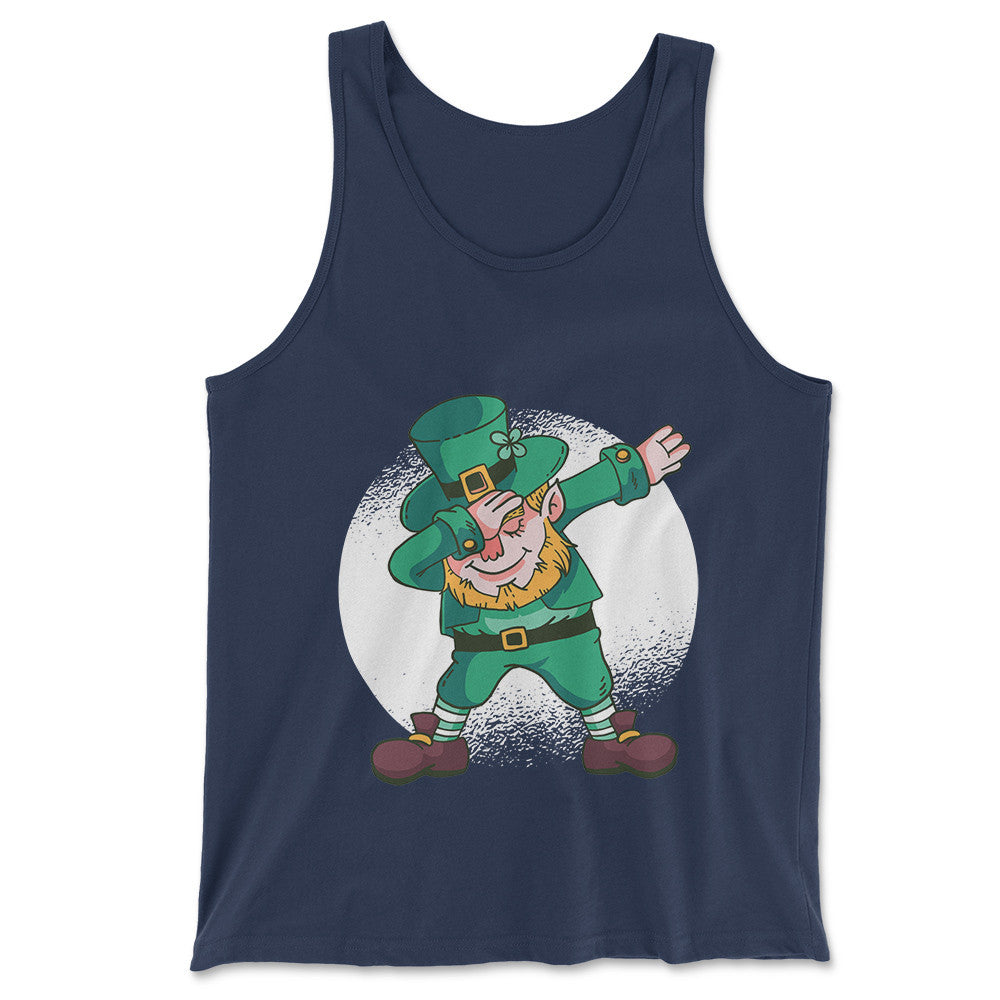 Leprechaun Dabbing Men/Unisex Tank in Navy color