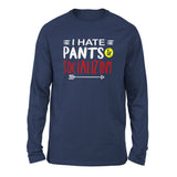 I Hate Pants & Socializing Men/Unisex Drop Shoulder Sweatshirt in Navy color