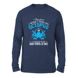 I Wish I Was An Octopus Men/Unisex Drop Shoulder Sweatshirt in Navy color