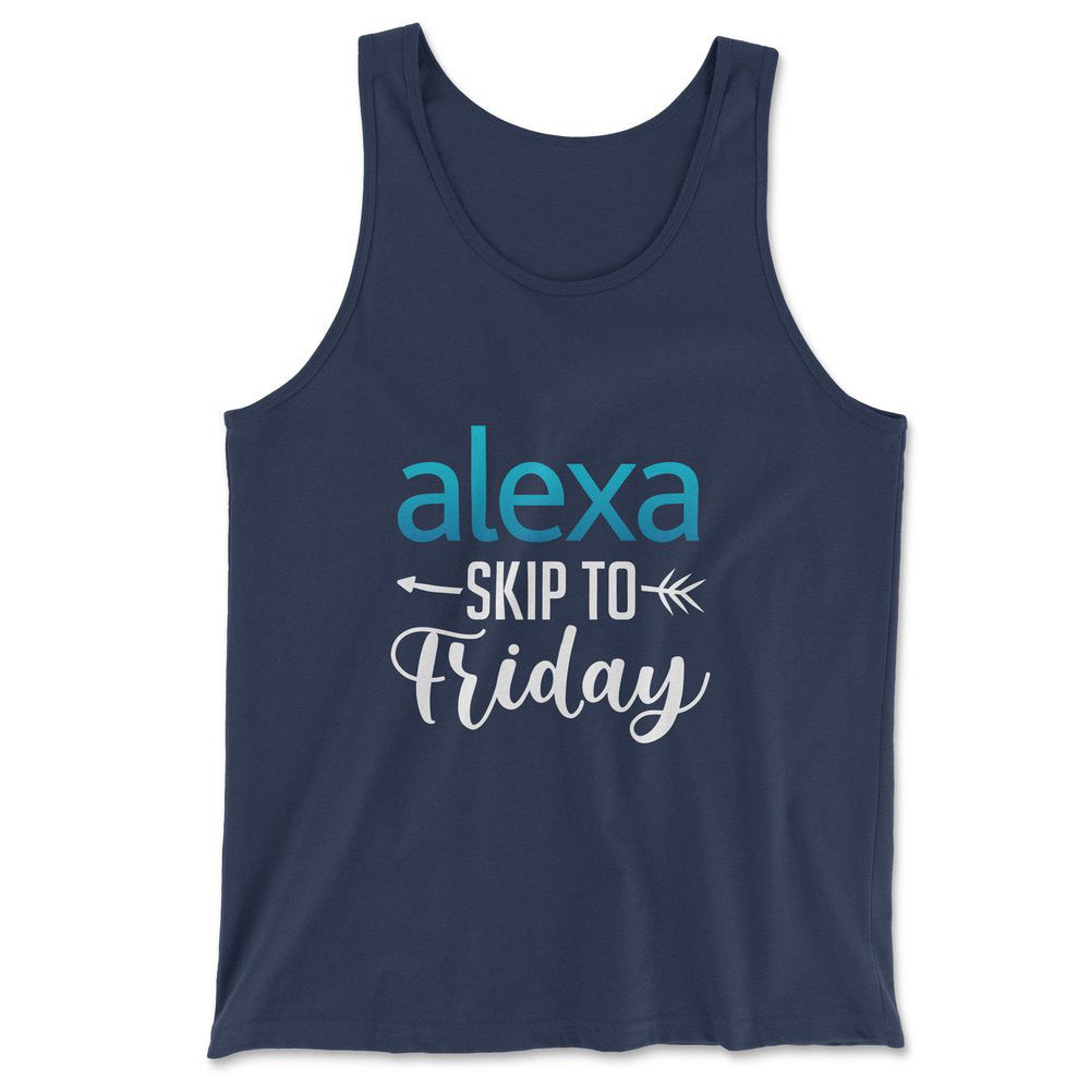 Alexa, Skip To Friday Men/Unisex Tank in Navy color