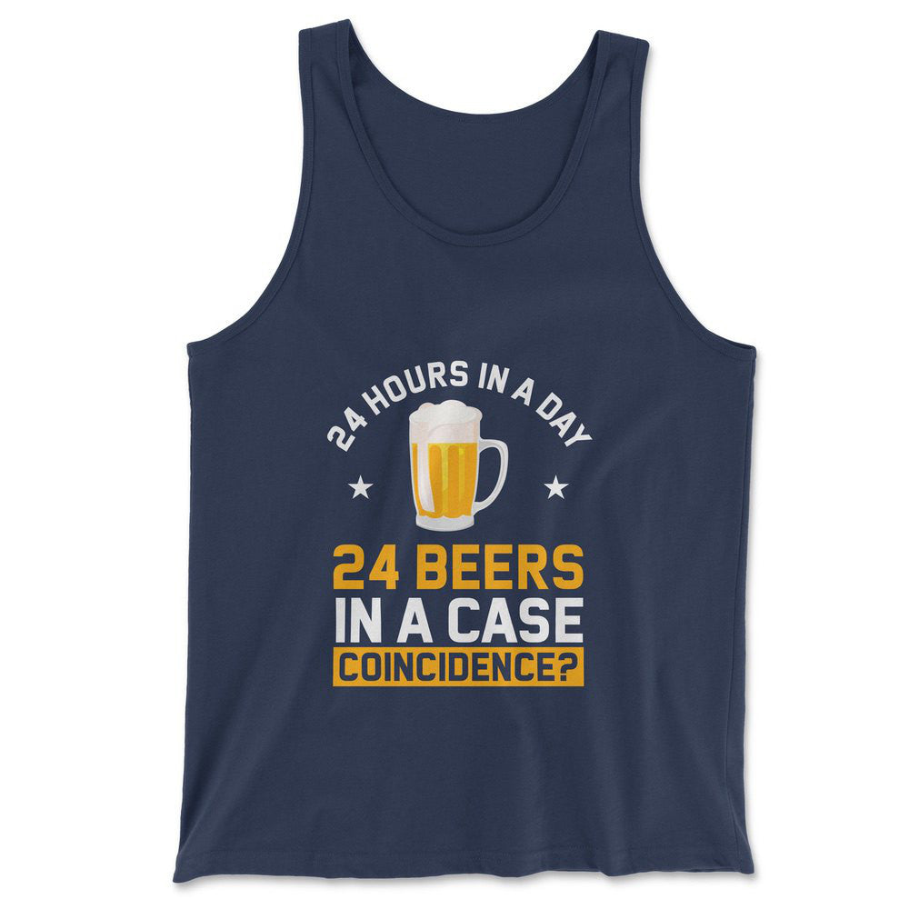 24 Hours In A Day, 24 Beers In A Case. Coincidence Men/Unisex Tank in Navy color