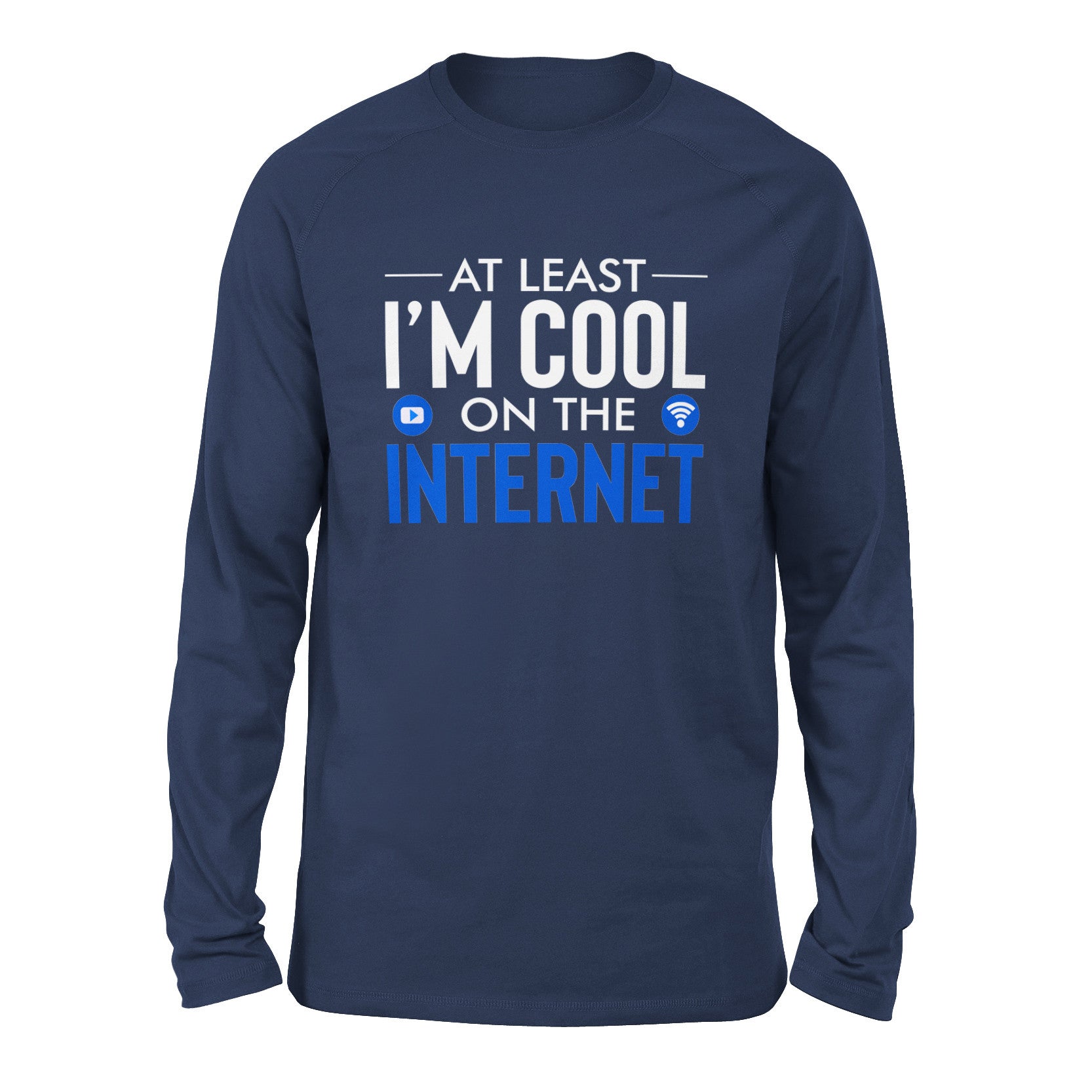 Atleast I'm Cool On The Internet Men/Unisex Drop Shoulder Sweatshirt in Navy color