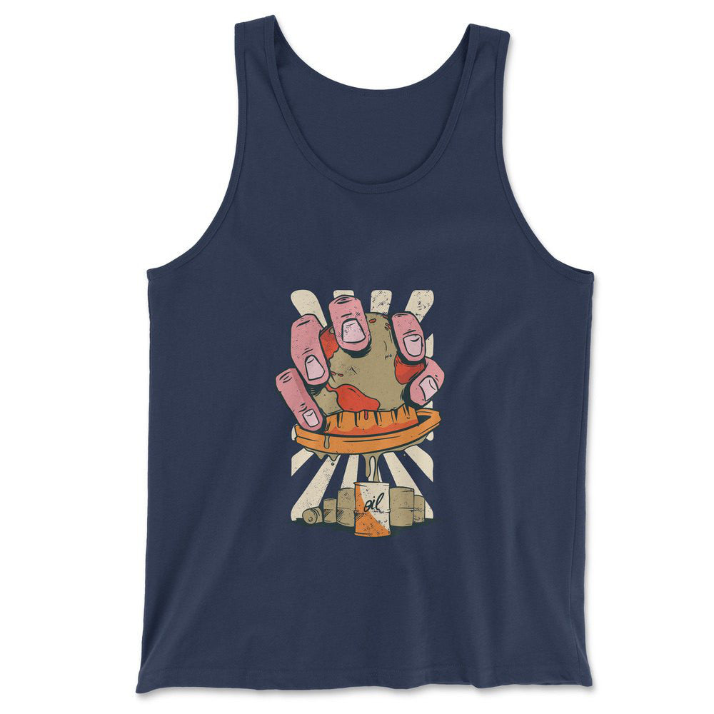 Planet Oil Squeezer Men/Unisex Tank in Navy color
