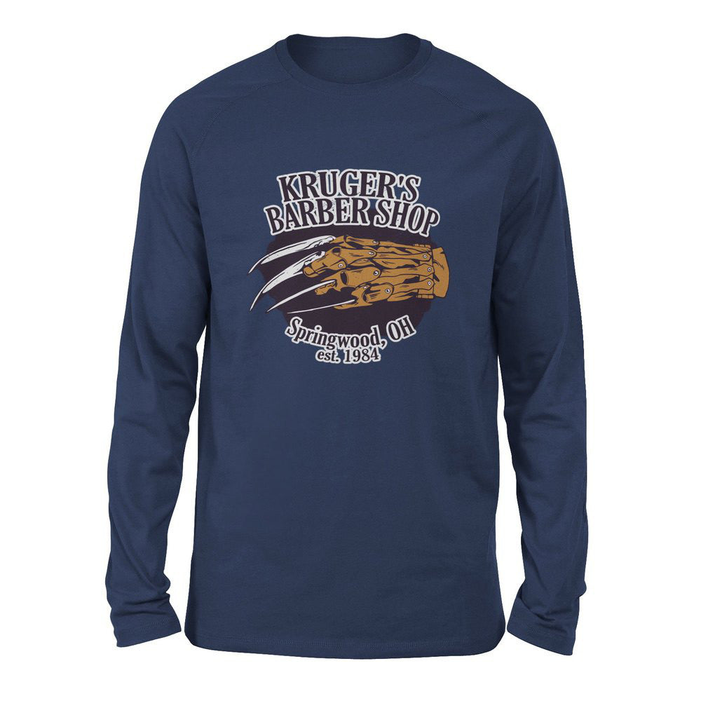 Krugers Barbershop Men/Unisex Drop Shoulder Sweatshirt in Navy color