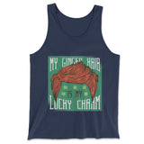 My Ginger Hair Is My Lucky Charm Men/Unisex Tank in Navy color