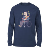 Monalisa Smoking Men/Unisex Drop Shoulder Sweatshirt in Navy color