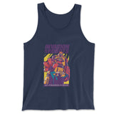 Invasion Of The Robots Men/Unisex Tank in Navy color
