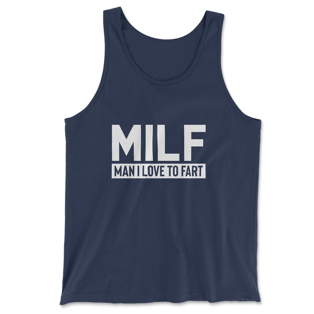 MILF - Man I Love To Fart Men/Unisex Tank in Navy color