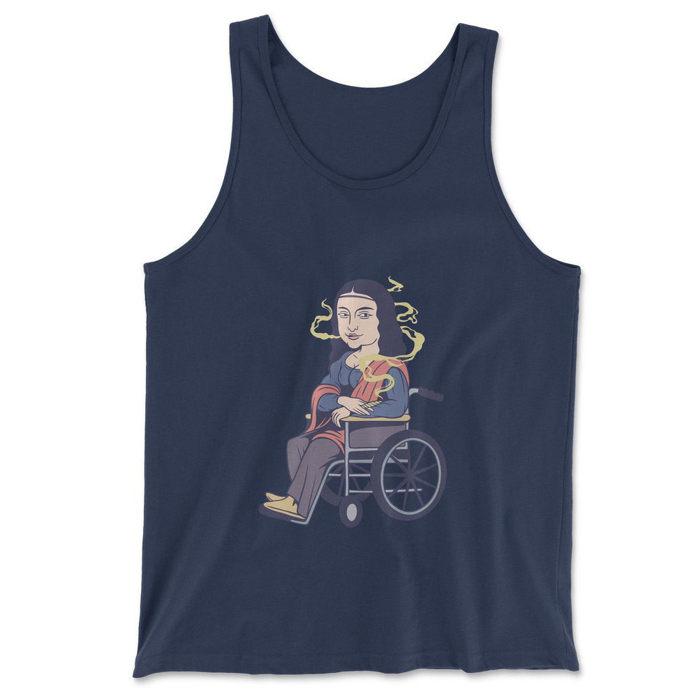 Monalisa Smoking Men/Unisex Tank in Navy color