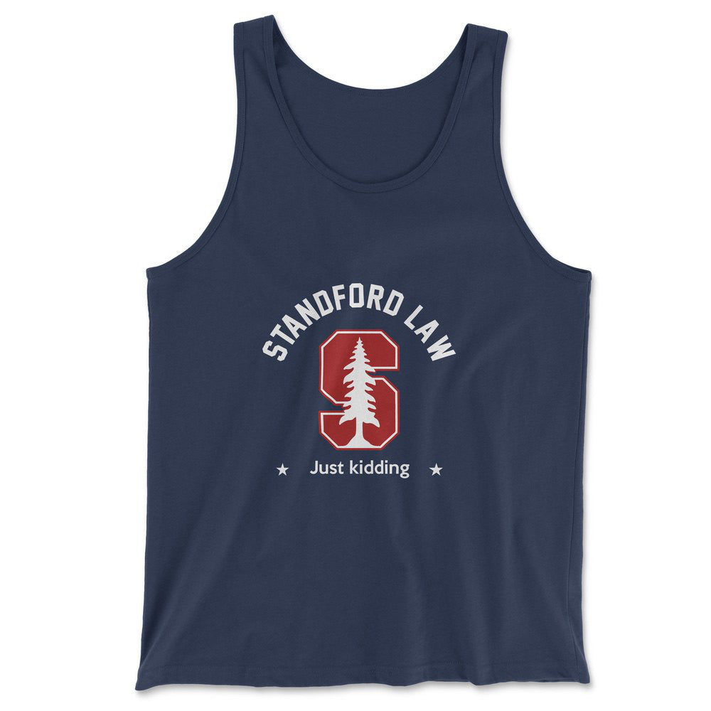 Stanford Law, Just Kidding Men/Unisex Tank in Navy color