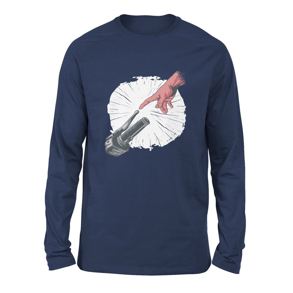 Creation Of Adam - Motorcycle Men/Unisex Drop Shoulder Sweatshirt in Navy color