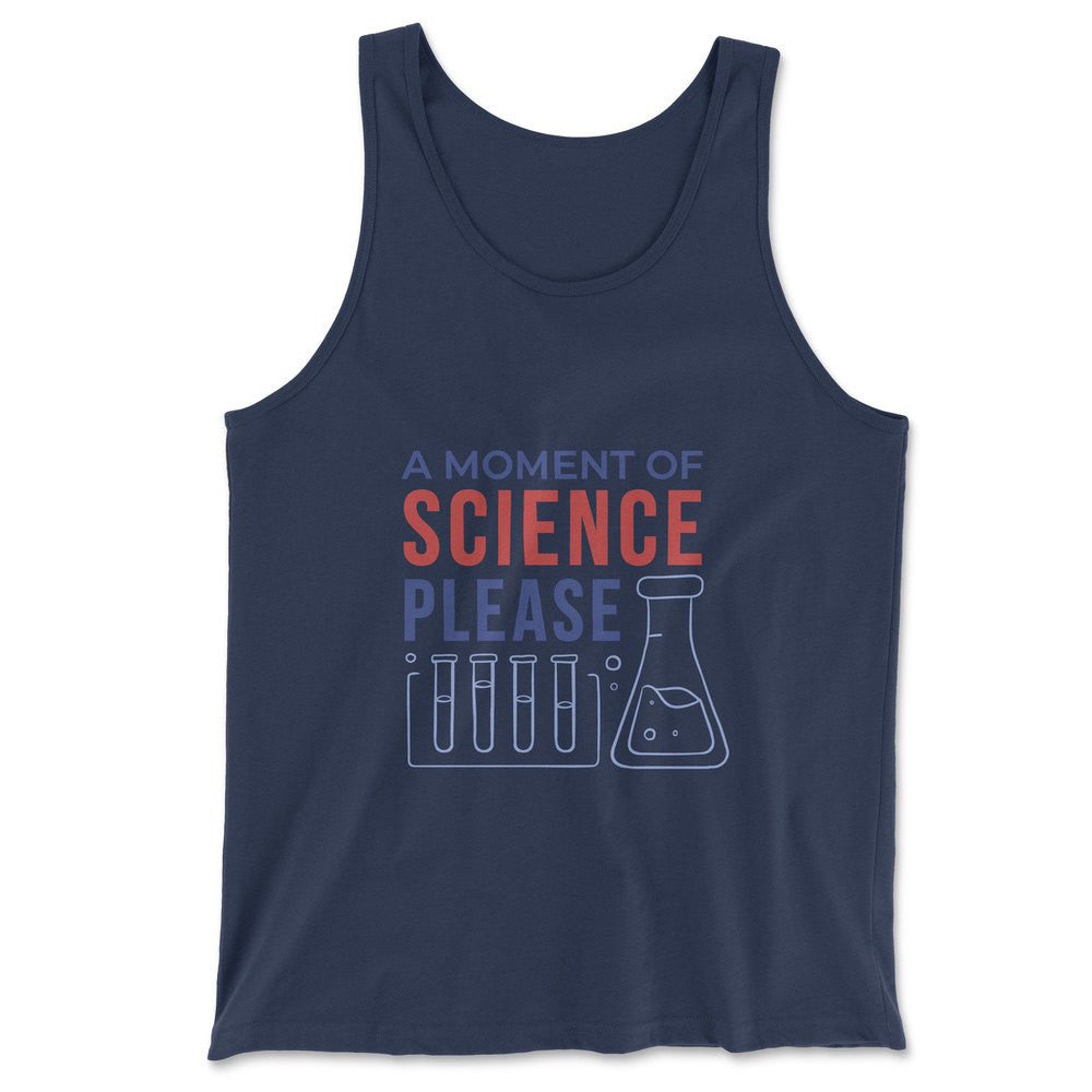 A Moment Of Science Please Men/Unisex Tank in Navy color