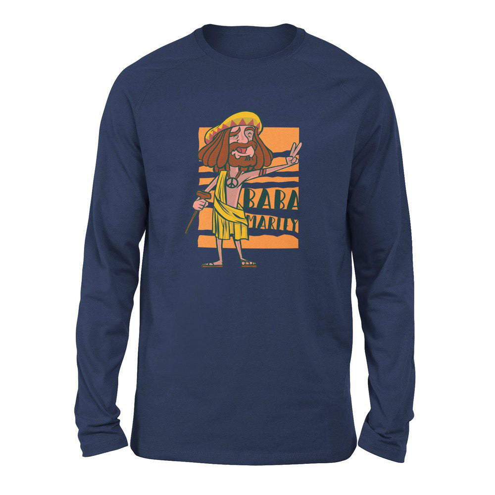 Indian Guru - Baba Marley Men/Unisex Drop Shoulder Sweatshirt in Navy color