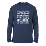 More Important Things In Life Than Fb And Twitter Men/Unisex Drop Shoulder Sweatshirt in Navy color