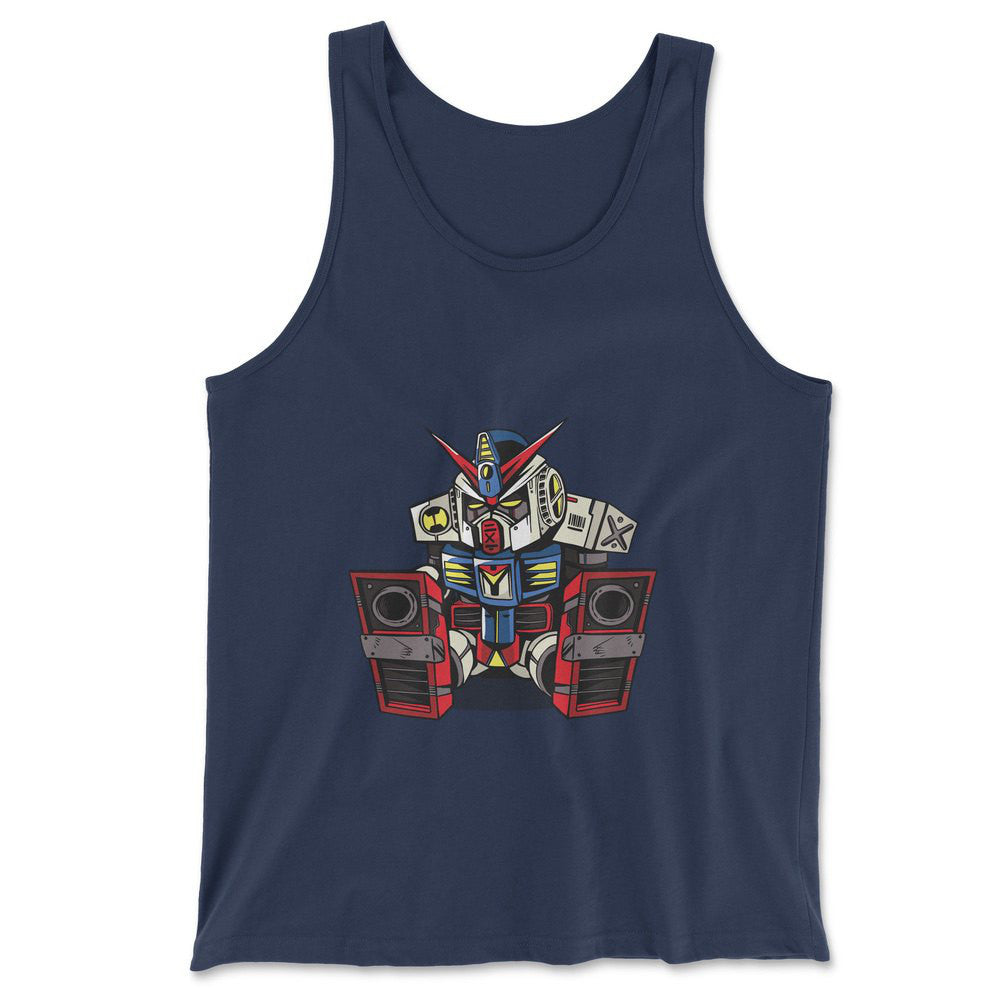 Sleepy Robot Men/Unisex Tank in Navy color
