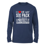 I Love My Six Pack And I Protect It With My Layer Of Fat Men/Unisex Drop Shoulder Sweatshirt in Navy color