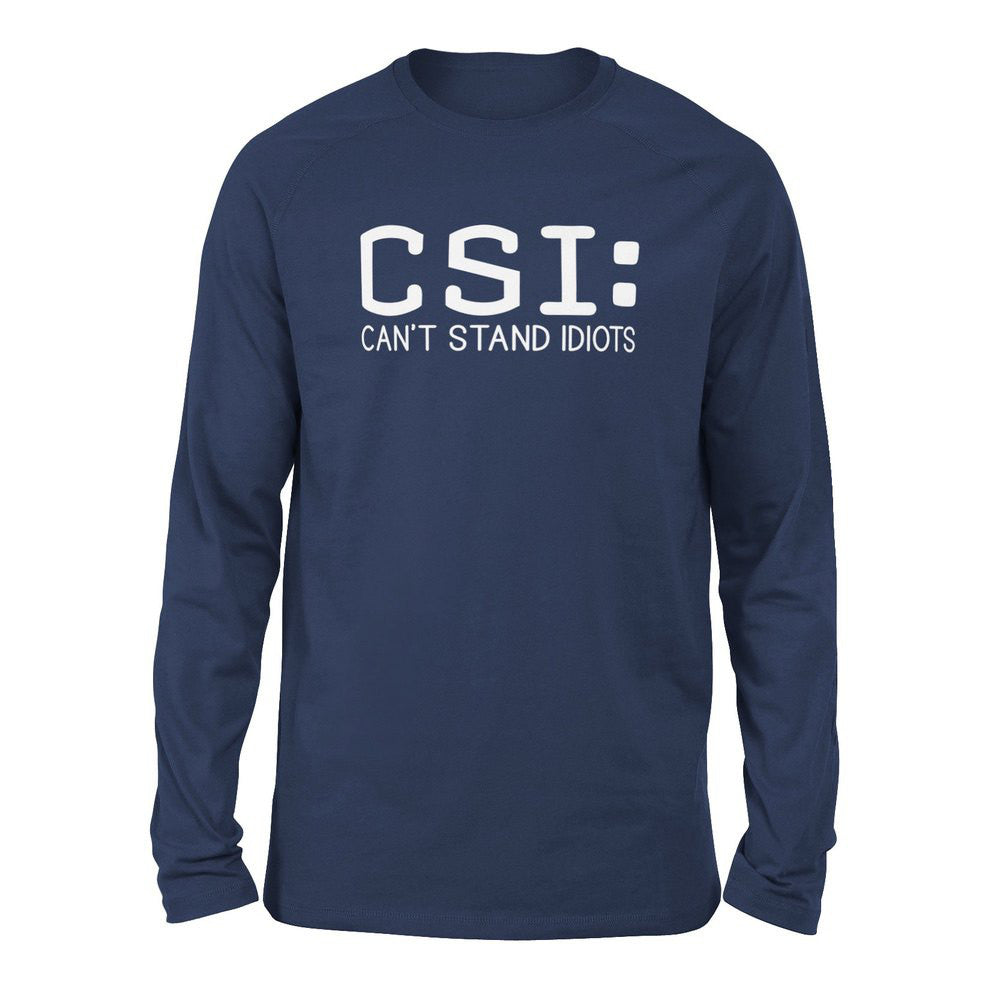 CSI - Can't Stand Idiots Men/Unisex Drop Shoulder Sweatshirt in Navy color