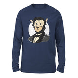 Lincoln Llama Men/Unisex Drop Shoulder Sweatshirt in Navy color