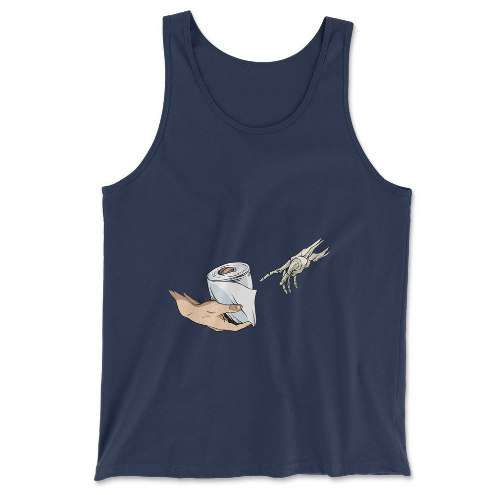 Creation Of Adam - Toilet Paper Men/Unisex Tank in Navy color