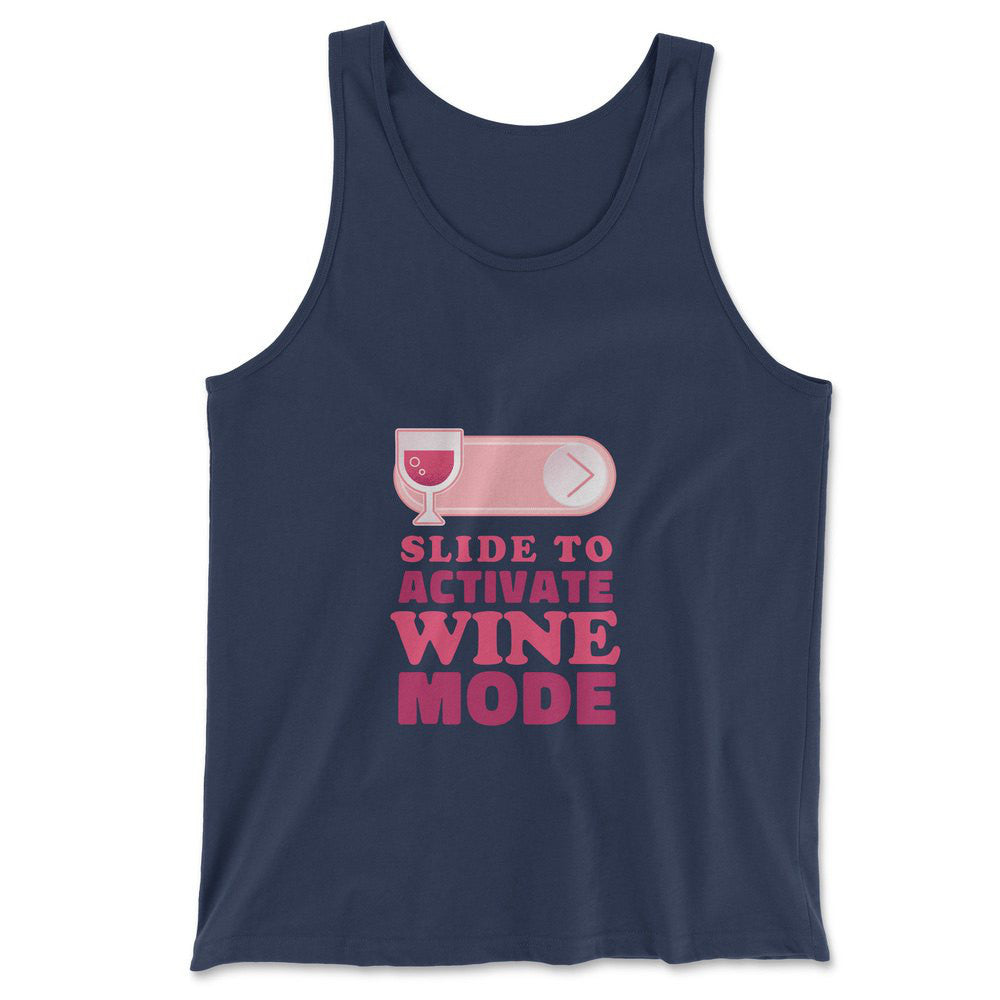 Swipe Right For Wine Mode Men/Unisex Tank in Navy color