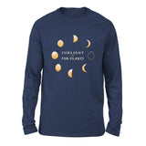 Night Moon Phases Men/Unisex Drop Shoulder Sweatshirt in Navy color