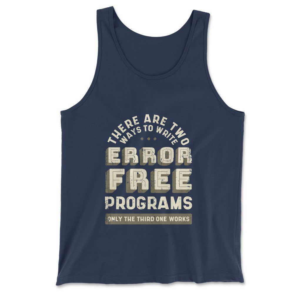How Many Ways To Write Error Free Programs Men/Unisex Tank in Navy color